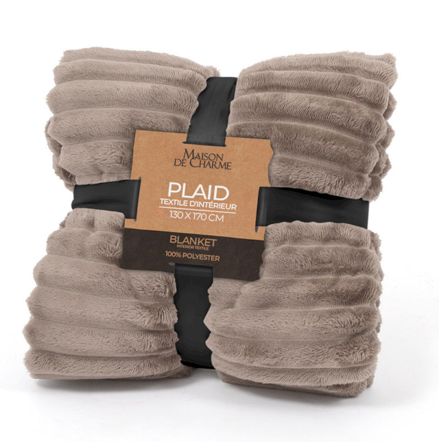 ALCESTE plaid taupe 130x170