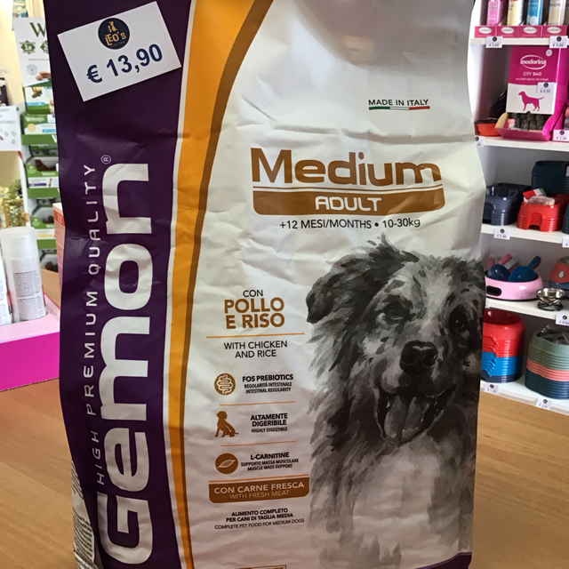 GEMON MEDIUM ADULT POLLO E RISO DOG 3 KG 