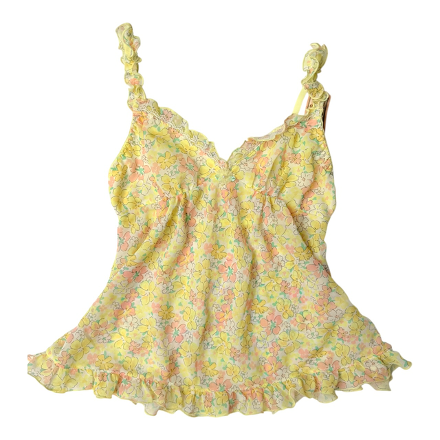 BNWT Japanese brand coquette yellow floral cami 