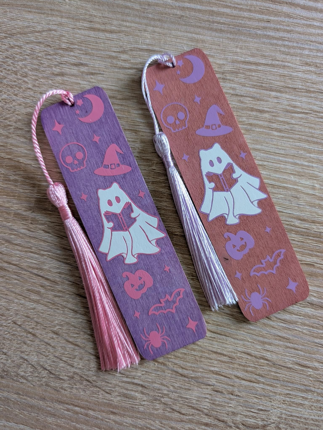 Marque-pages Halloween rose - phosphorescent