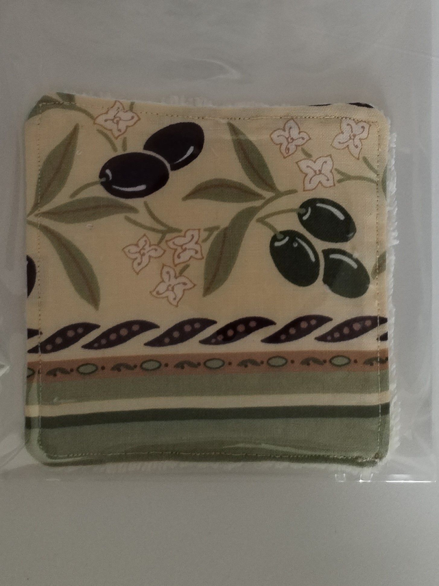 Lingette lavable motifs olives