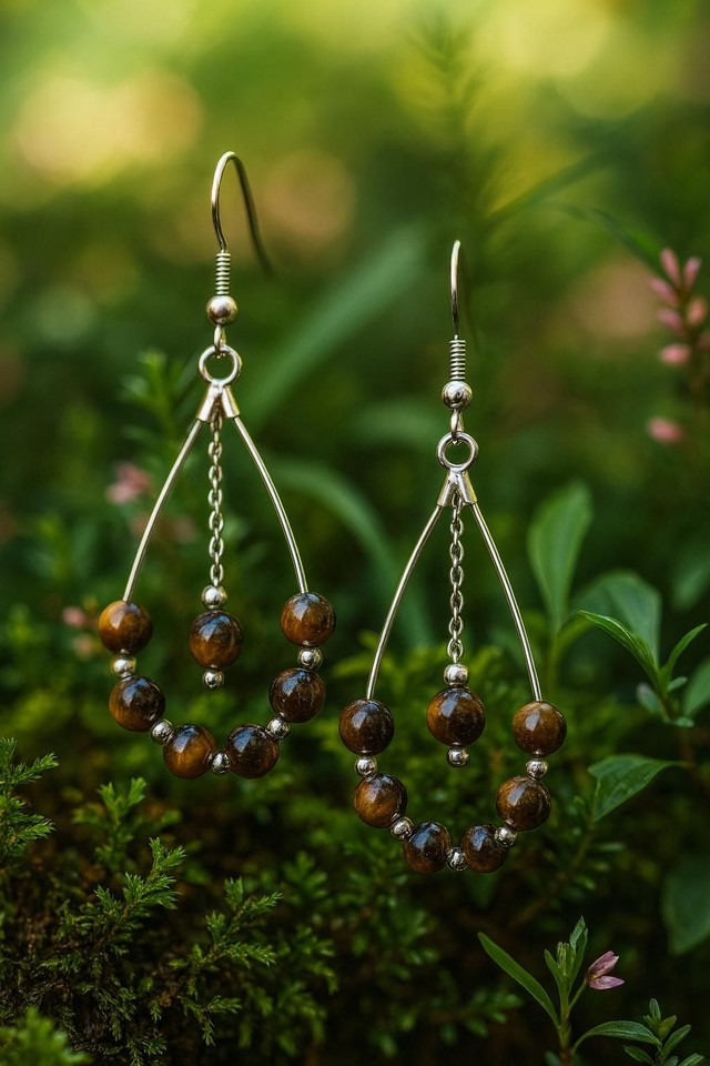 Boucles d'oreilles Oeil de Tigre - Protection &amp; Confiance en soi 