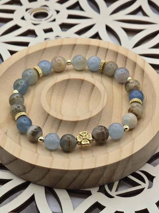 Bracelet Calcite bleue sur gangue 0,8 cm