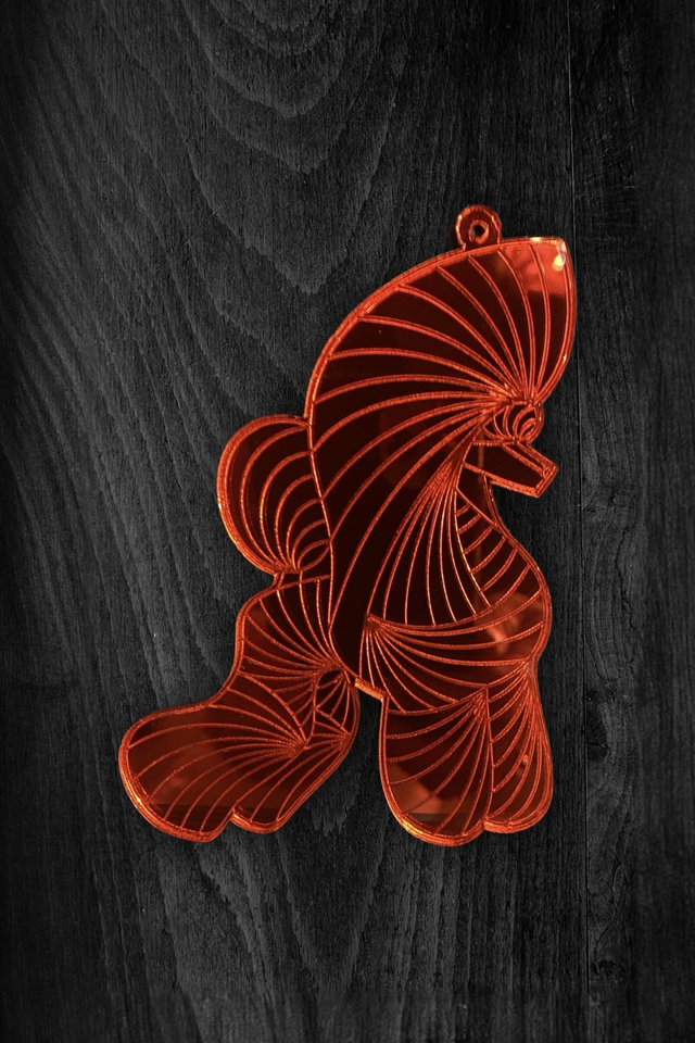 Acryl - Poodle Puppy Red