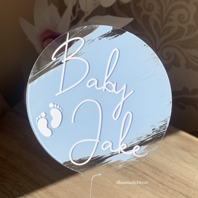 Personalised Baby Acrylic Cake Topper