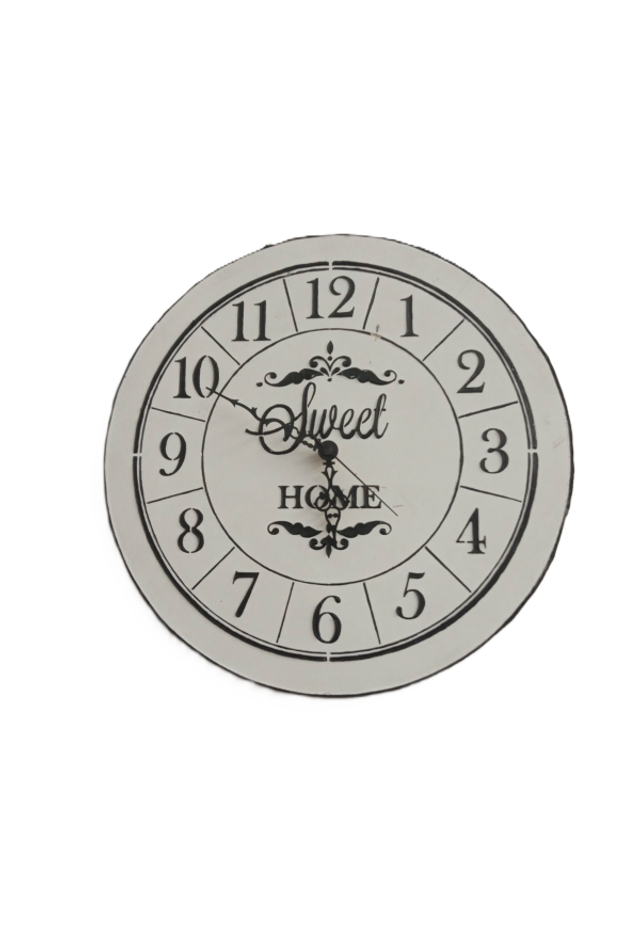 Wanduhr sweet Home weiss/schwarz