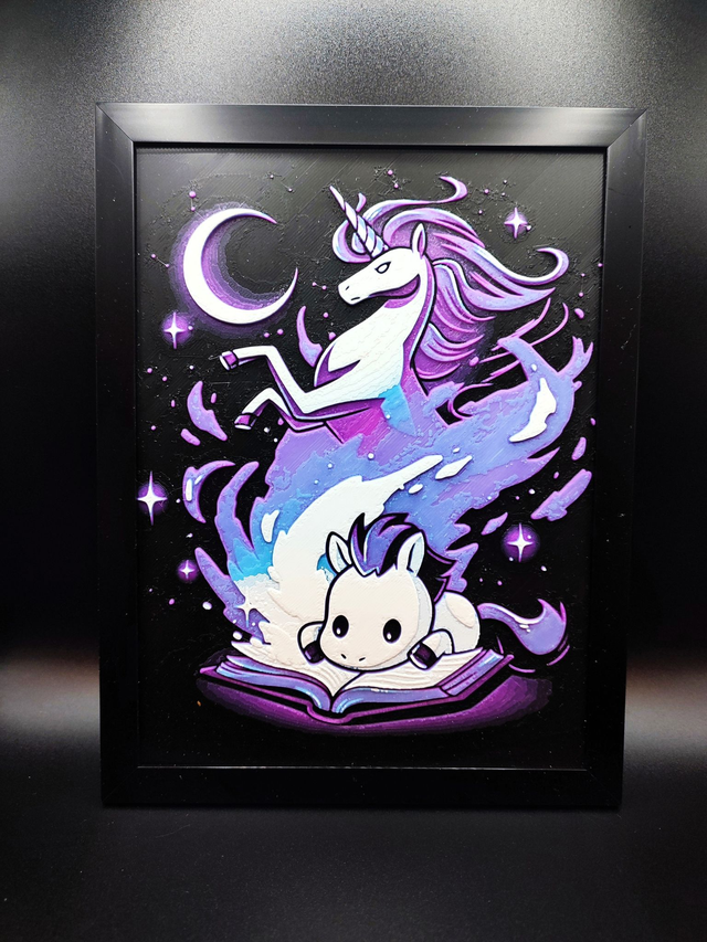 Cadre décoratif 3D personnalisé – 15×20 cm - Animal Mignon Licorne