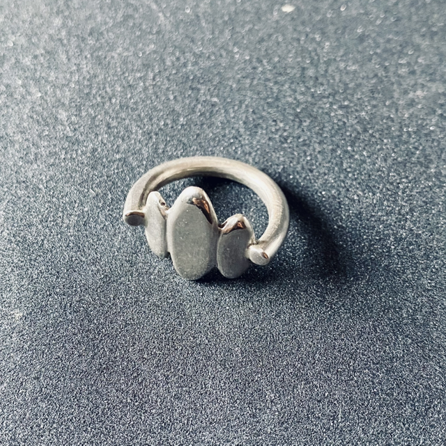 Bague jonc 3 galets en argent