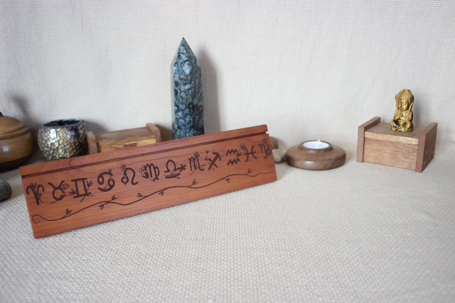 Support pour oracles Porte carte illustrées en bois Porte-cartes Tarot