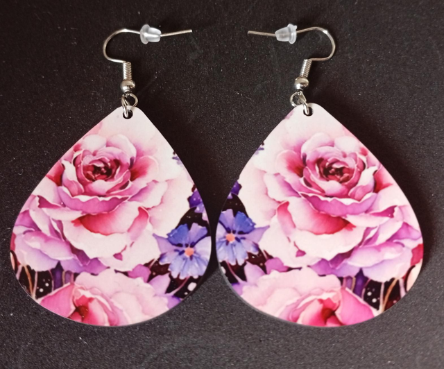 Boucles d'oreilles- Motif fleuri