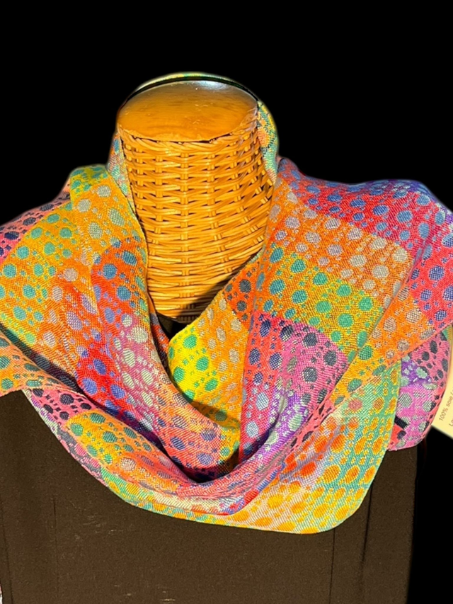 Bubbles : 100% soie, tisser à la main / 100% silk handwoven scarf