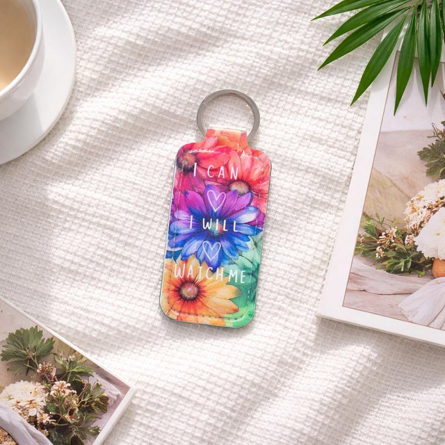 Spring Floral lip balm keyring. 