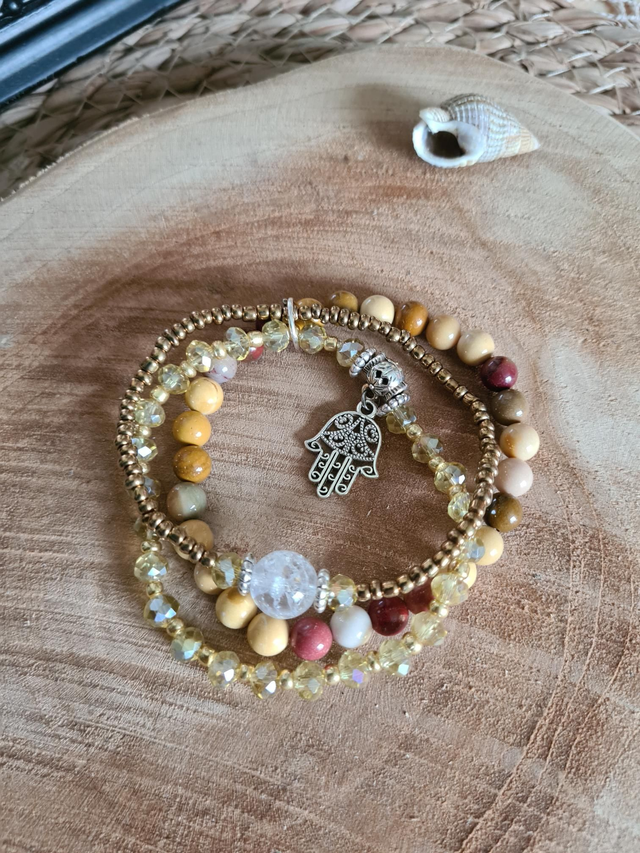 Bracelet Trio Jaspe Mokaïte 