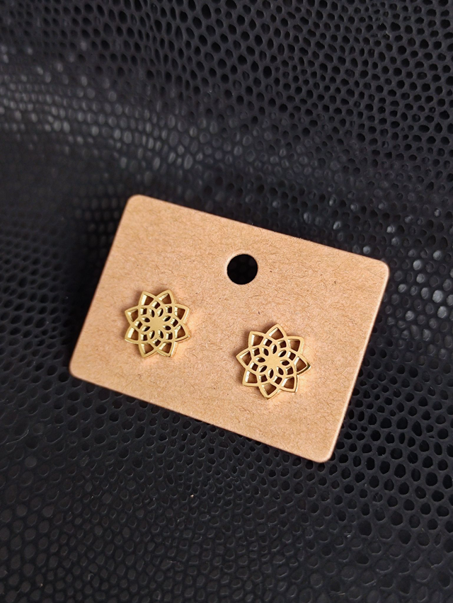 Edelstahl Ohrstecker | Blume | Gold 