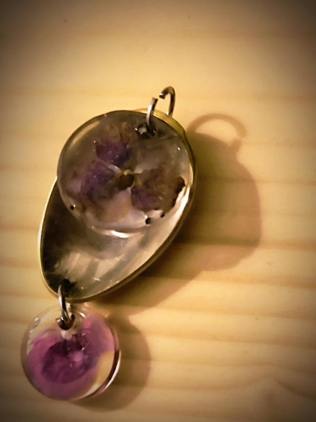 Pendentif argent et résine UV
