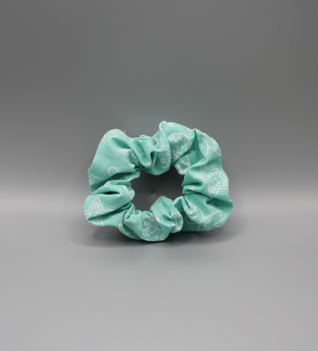 Turquoise Christmas hair scrunchie