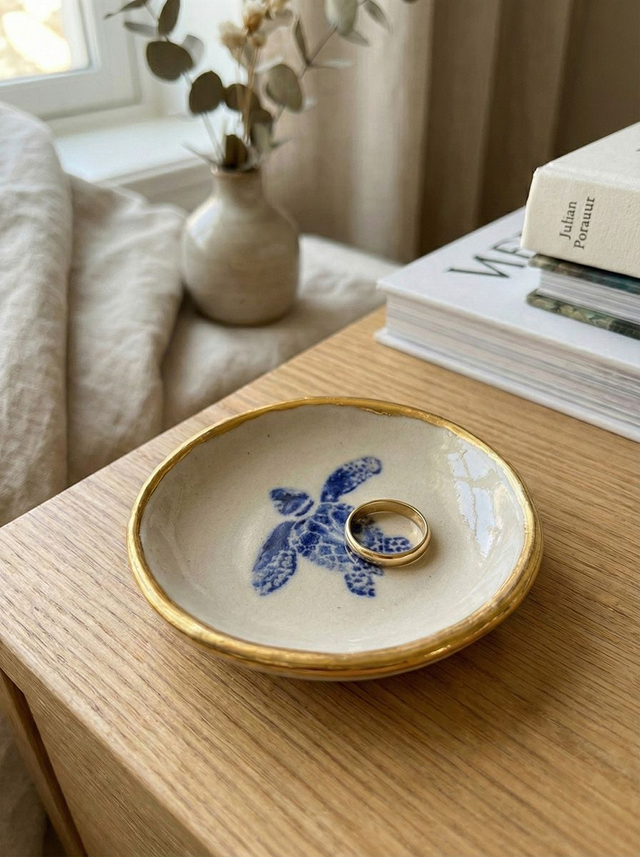 ENDANGERED - Sgraffito trinket with lustre