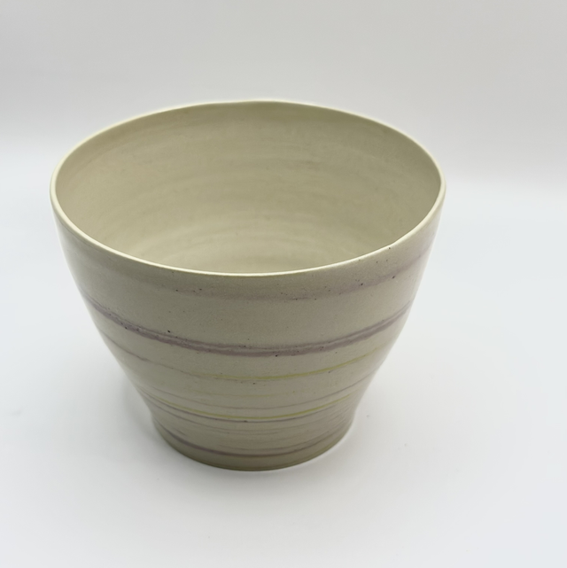 Bol artisanal en céramique – Café terre mélée taro matcha, pièce unique faite main