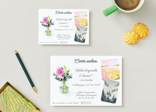 Carte cadeau Atelier d'aquarelle (à imprimer)