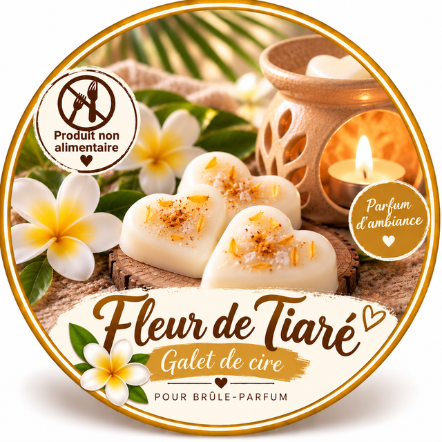Galet de cire - Fleur de Tiaré