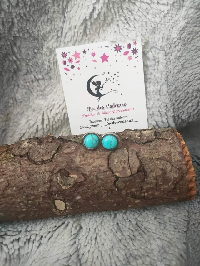 Puces d'oreilles Turquoise 
