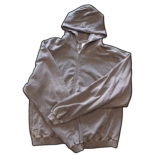 Represent Blank Zip-Up Hoodie Brown - S