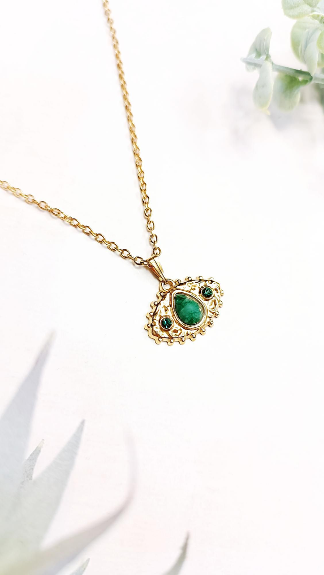 Collier SILMA - Aventurine verte