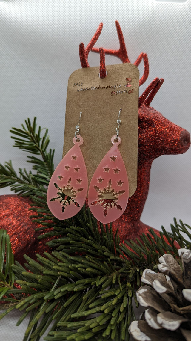 Ohrringe Acryl Tropfen rosa