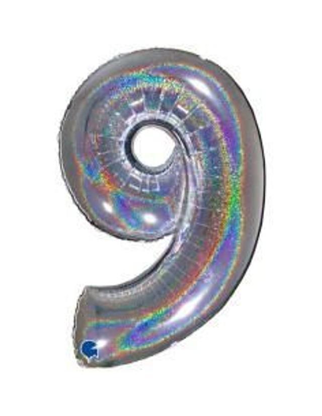 Numero 9 Holografico Argento 