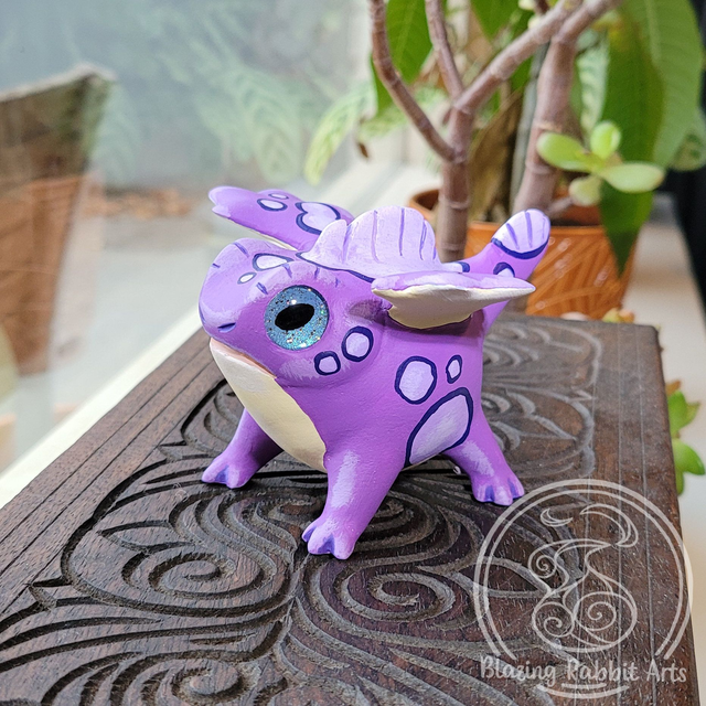 Purple Frog Dragon Sculpture