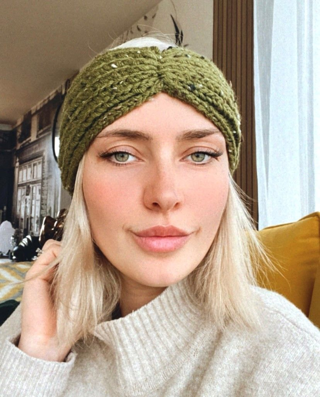 Bandeau large laine Tweed Kaki