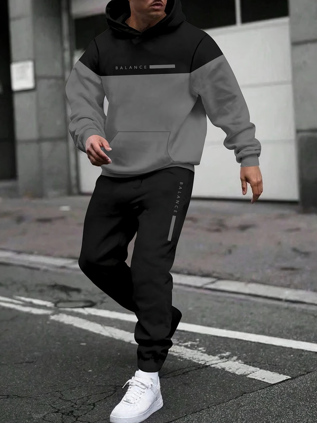 Men's Casual Polyester Sweatsuit Set