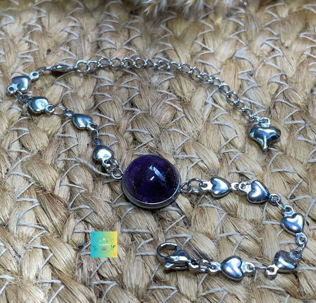 🧚♀️🧘♀️Bracelet en Améthyste Coeur