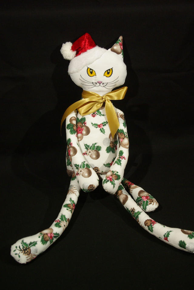 815-Doudou chat Noël Htr 62 cm