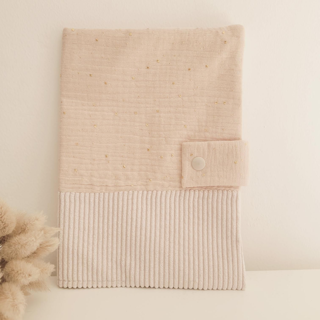 Protège carnet de santé &quot;pois dorés&quot;