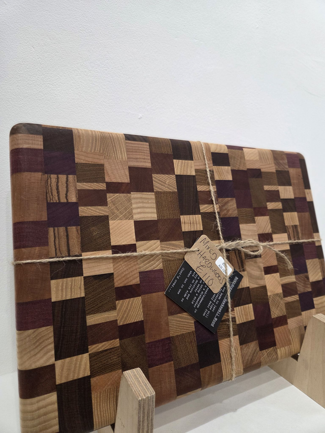 Mixed Hardwood Chaos Pattern End Grain Wooden Chopping Board - AH-024
