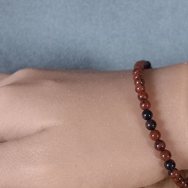 Bracelet fermoir en Obsidienne acajou