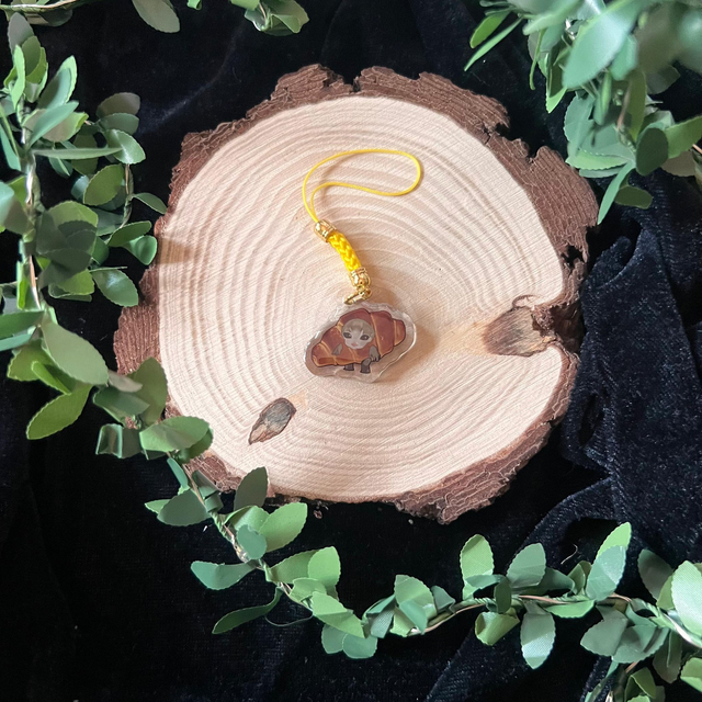 Phone Charm Gato comida // Croissant