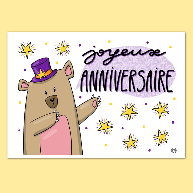 Carte Joyeux Anniversaire étoiles 