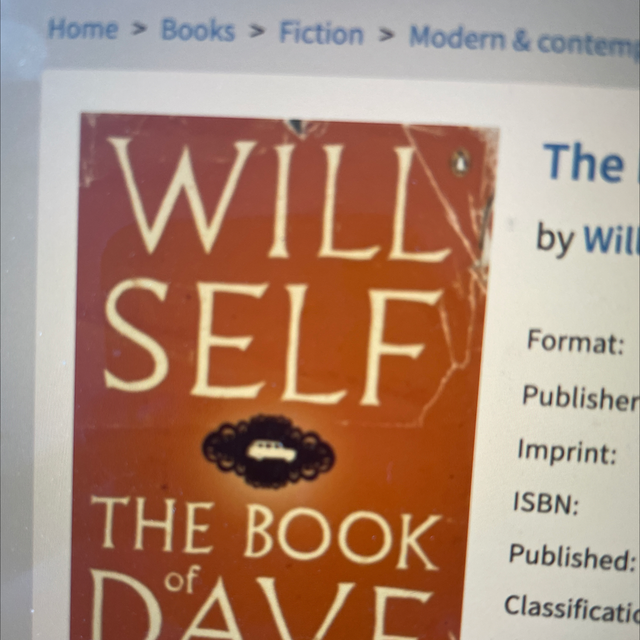 Book Of Dave Will Self