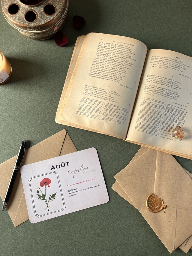 Carte 08. Août, le Coquelicot