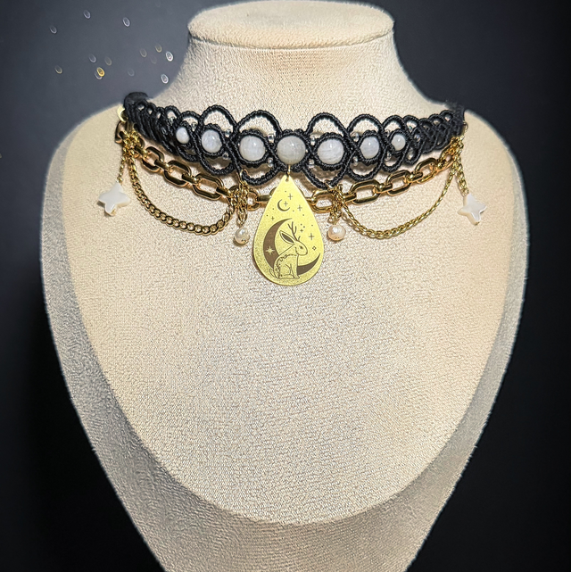 Collier JACKALOPE pierres de lune