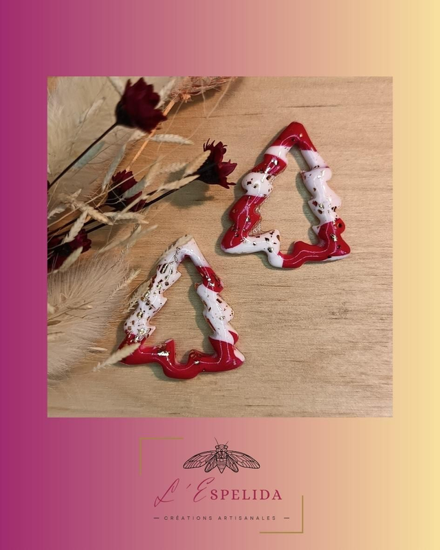 Plurielles sapin de Noël rouge et blanc