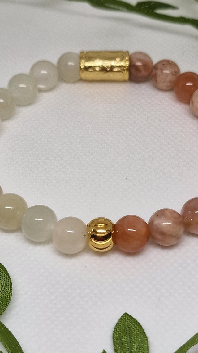 Bracelet Pierre de lune multicolore en 0,8 cm