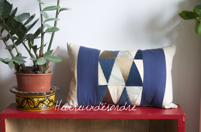 Housse de coussin patchwork