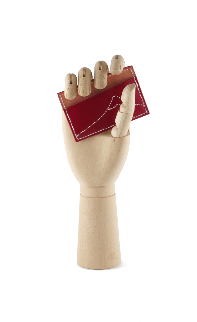 Porte-Carte KESHIKI Rouge motif Mont Fuji fil blanc