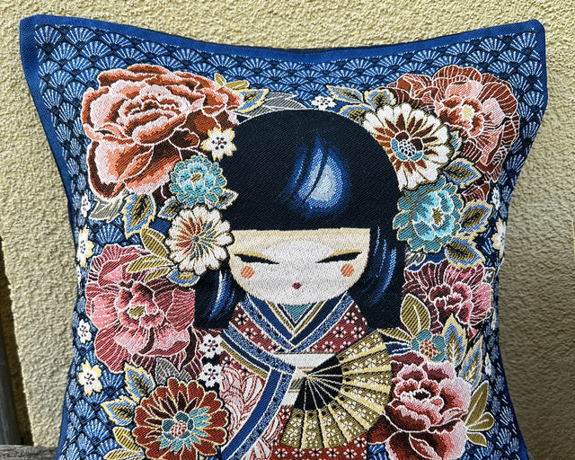 Fourre de coussin poupée bleu 