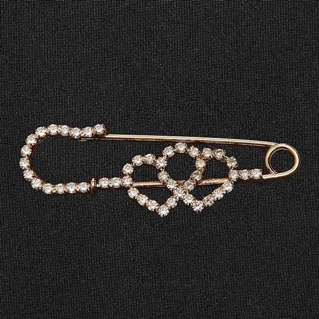 Elico Interlocked Hearts Stock Pin