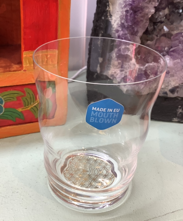 Verre Jasmina Fleur de Vie - or