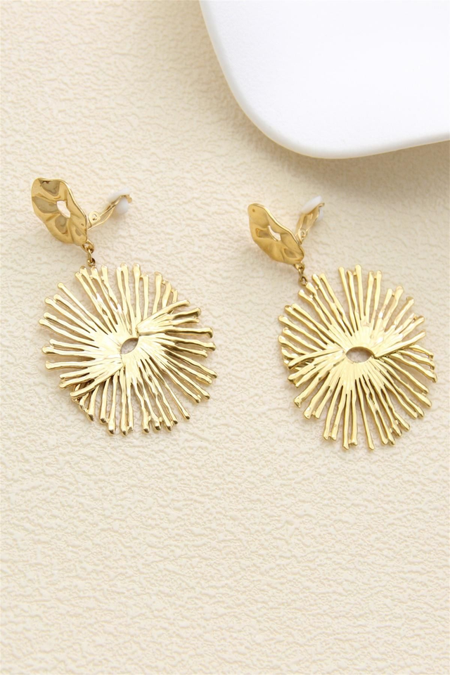 Boucles d’oreilles à clips dorées Soleil 